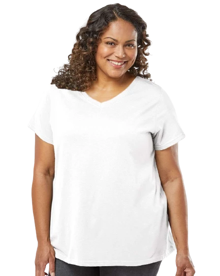 Ladies' Curvy V-Neck Fine Jersey T-Shirt 8 Ladies' Curvy V-Neck Fine Jersey T-Shirt - Image 6