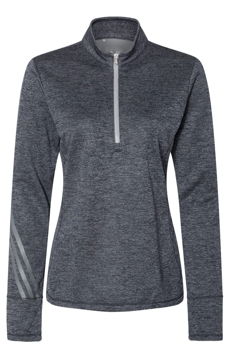 ADIDAS Ladies' 3-Stripes Heather Quarter-Zip 10 ADIDAS Ladies' 3-Stripes Heather Quarter-Zip - Image 8