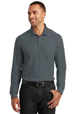 Adult Long Sleeve Core Classic Pique Polo -Jiffyshirts Sales Store aec1b0a4e00903