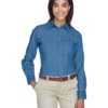 Ladies' 6.5 Oz. Long-Sleeve Denim Shirt -Jiffyshirts Sales Store aecc4858e387df