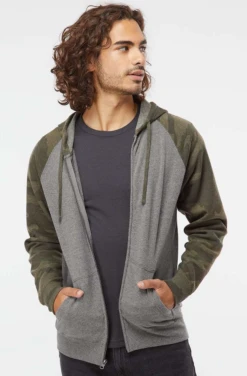 Unisex Special Blend Raglan Full-Zip Hooded Sweatshirt -Jiffyshirts Sales Store b07249b4143647