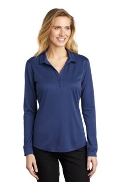 Ladies Silk Touch Performance Long Sleeve Polo -Jiffyshirts Sales Store b1358076d6b55b