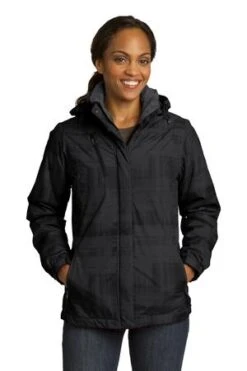 Ladies Brushstroke Print Insulated Jacket