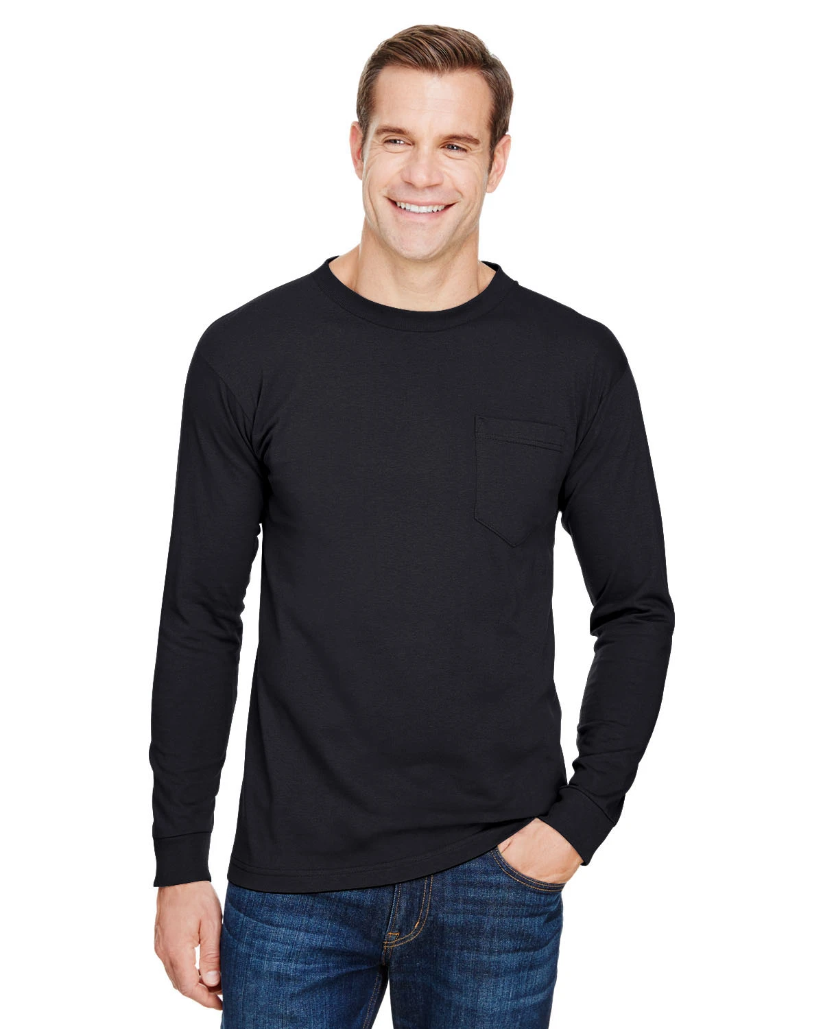 Unisex Union-Made Long-Sleeve Pocket Crew T-Shirt 3 Unisex Union-Made Long-Sleeve Pocket Crew T-Shirt