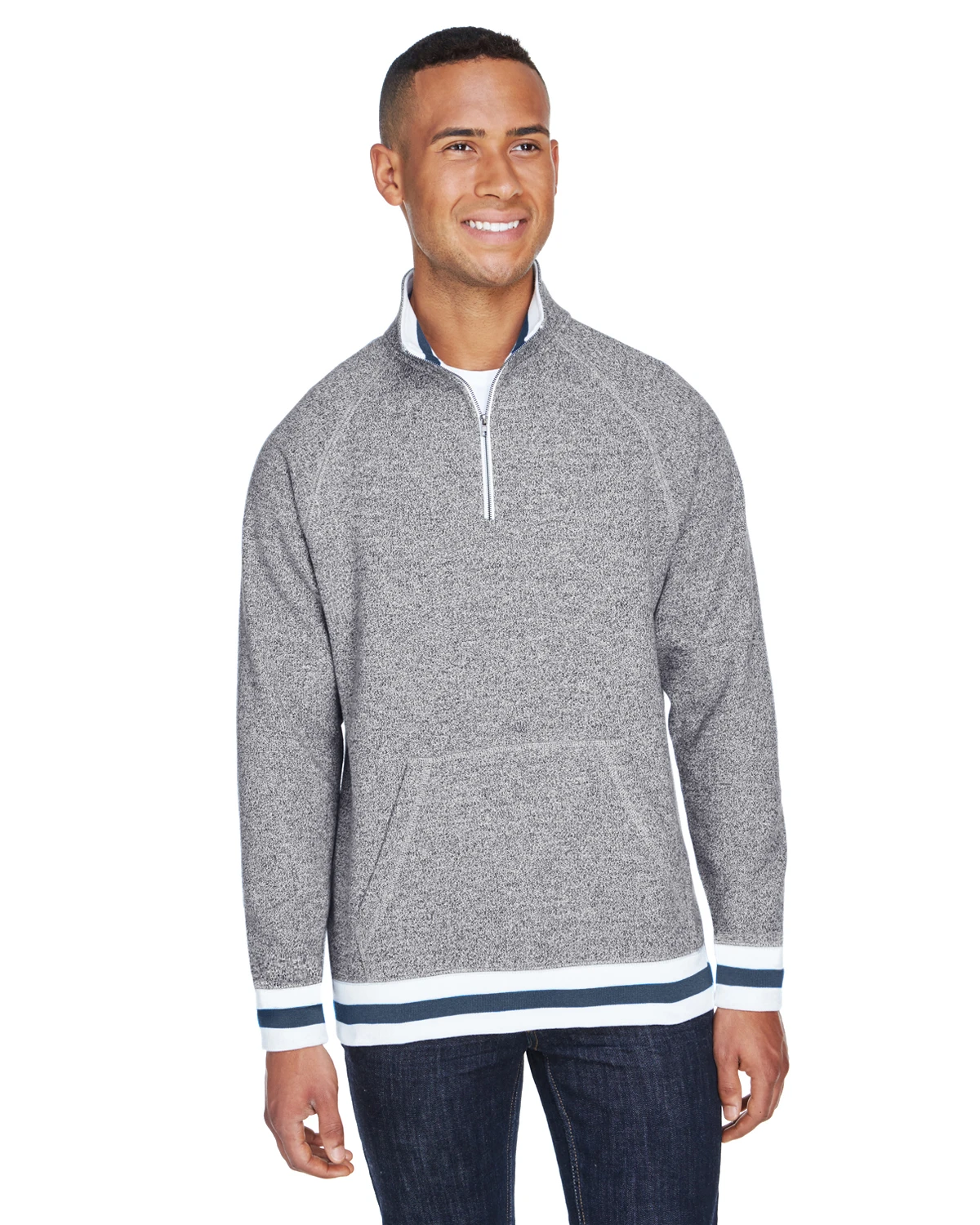 Adult Unisex Peppered Fleece Quarter-Zip 8 Adult Unisex Peppered Fleece Quarter-Zip - Image 6