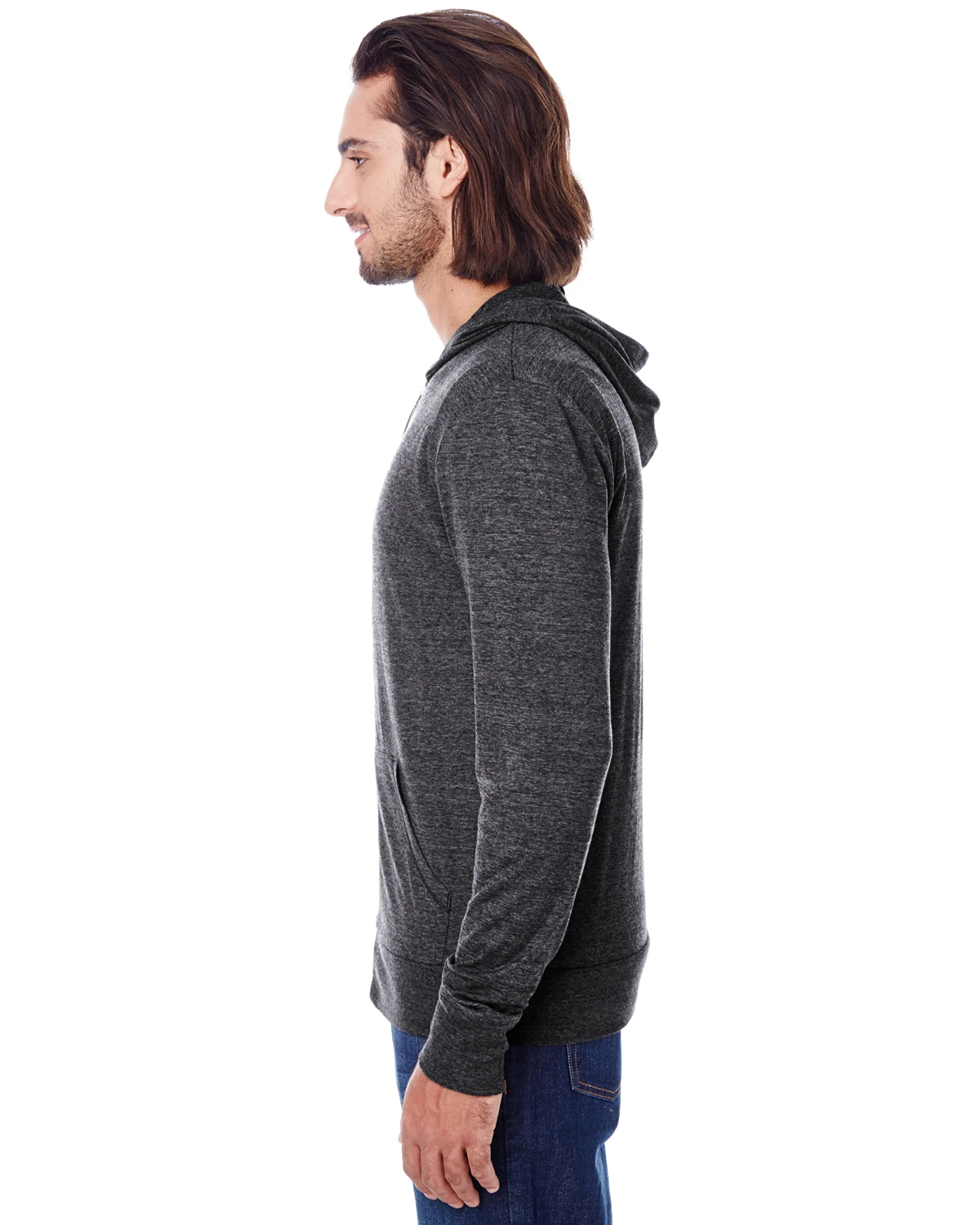 Unisex Triblend Full-Zip Light Hoodie 4 Unisex Triblend Full-Zip Light Hoodie - Image 2