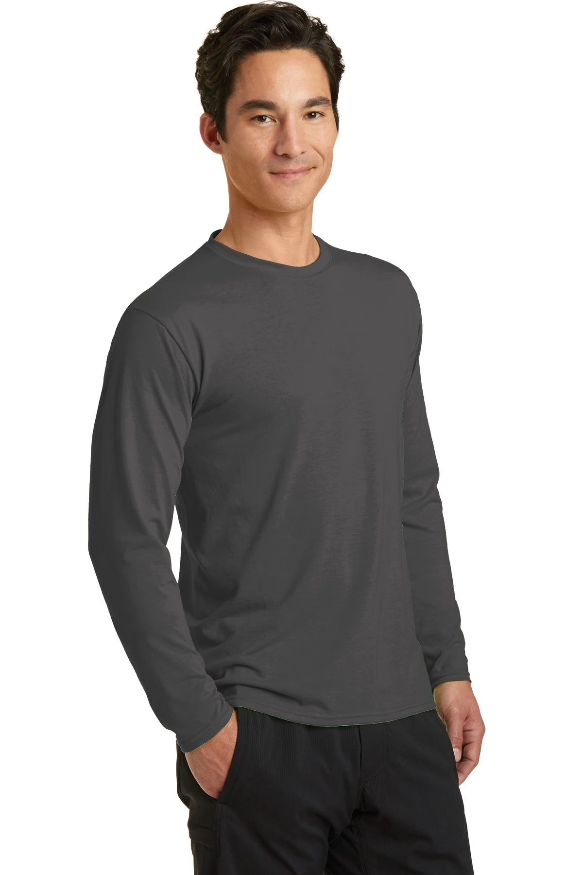 Unisex Long Sleeve Performance Blend Tee 4 Unisex Long Sleeve Performance Blend Tee - Image 2