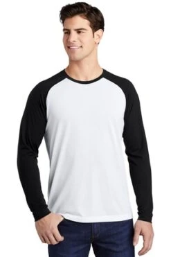 Unisex PosiCharge Long Sleeve Tri-Blend Wicking Raglan Tee -Jiffyshirts Sales Store b7f1ccd314cbbf