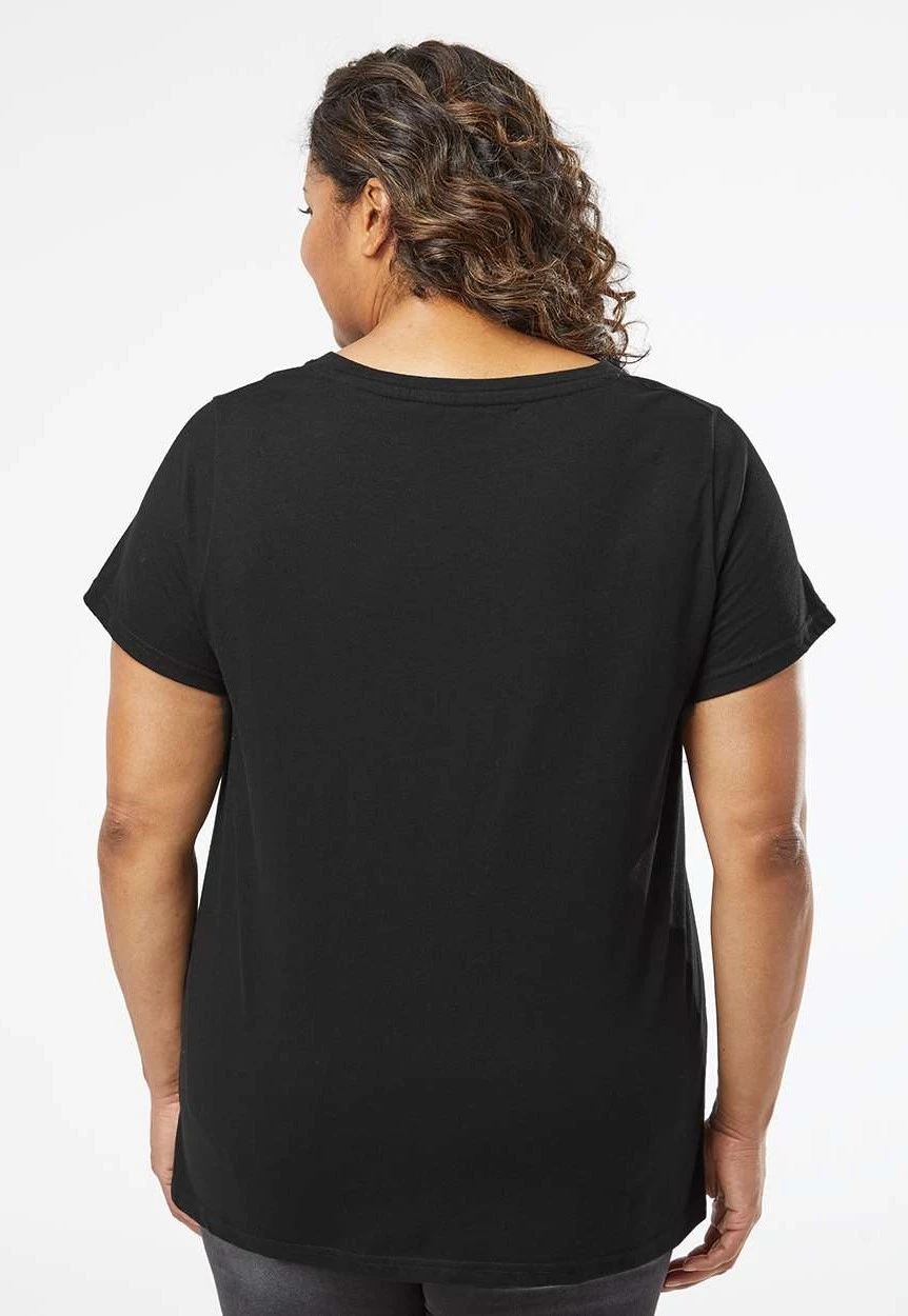 Ladies' Curvy V-Neck Fine Jersey T-Shirt 5 Ladies' Curvy V-Neck Fine Jersey T-Shirt - Image 3