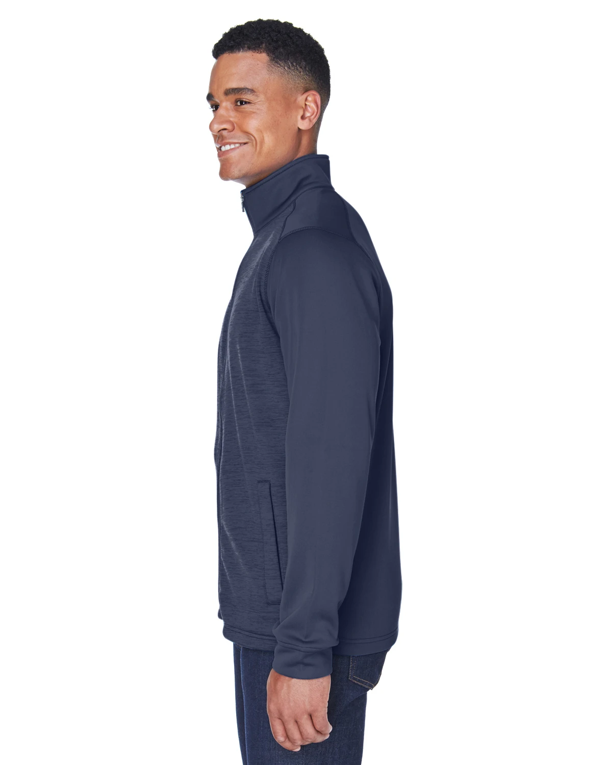 Men's Newbury Colorblock Mélange Fleece Full-Zip 4 Men's Newbury Colorblock Mélange Fleece Full-Zip - Image 2