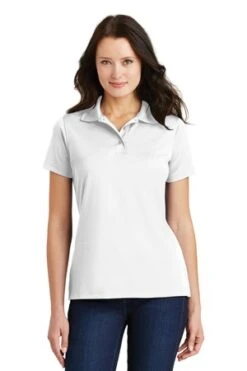 Ladies Poly-Charcoal Blend Pique Polo