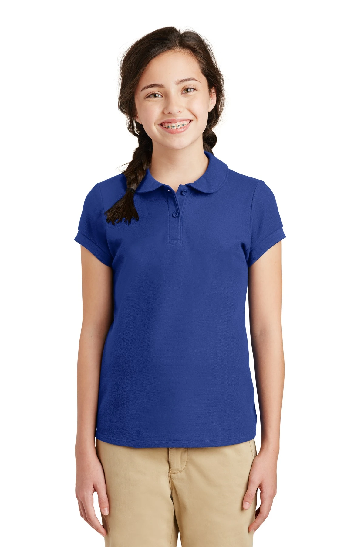 Girls Silk Touch Peter Pan Collar Polo 9 Girls Silk Touch Peter Pan Collar Polo - Image 7