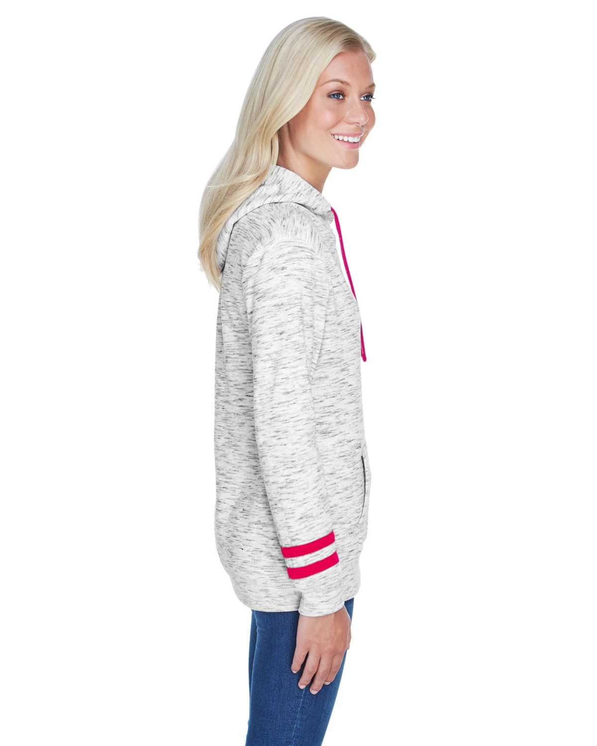 Ladies' Melange Scuba Neck Sweatshirt 4 Ladies' Melange Scuba Neck Sweatshirt - Image 2