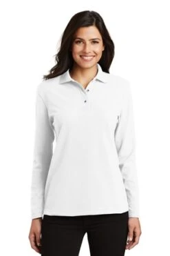 Ladies Silk Touch Long Sleeve Polo -Jiffyshirts Sales Store ba57d77aaf5a76