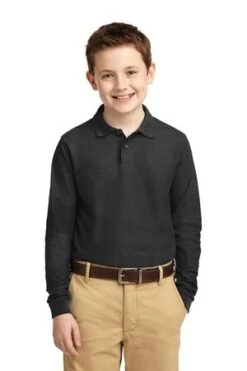 Youth Unisex Long Sleeve Silk Touch Polo -Jiffyshirts Sales Store baaca88294661c