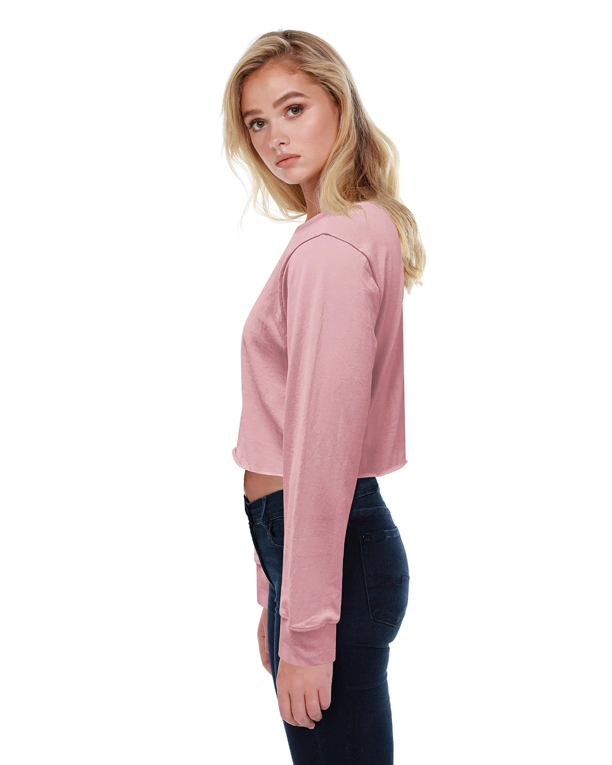 Ladies' Boyfriend Long Sleeve Crop T-Shirt 4 Ladies' Boyfriend Long Sleeve Crop T-Shirt - Image 2