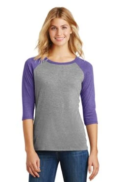 District Ladies' Perfect Tri 3/4-Sleeve Raglan -Jiffyshirts Sales Store bb6a48e149aab2