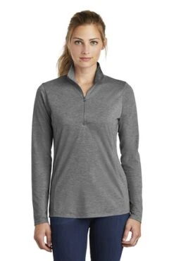 Ladies PosiCharge Tri-Blend Wicking 1/4-Zip Pullover