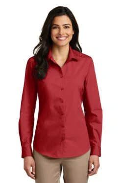 Ladies Long Sleeve Carefree Poplin Shirt -Jiffyshirts Sales Store bc84f9d85ca402