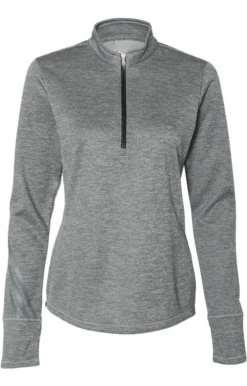 ADIDAS Ladies' 3-Stripes Heather Quarter-Zip 14 ADIDAS Ladies' 3-Stripes Heather Quarter-Zip -Jiffyshirts Sales Store bcc08db53aebbd