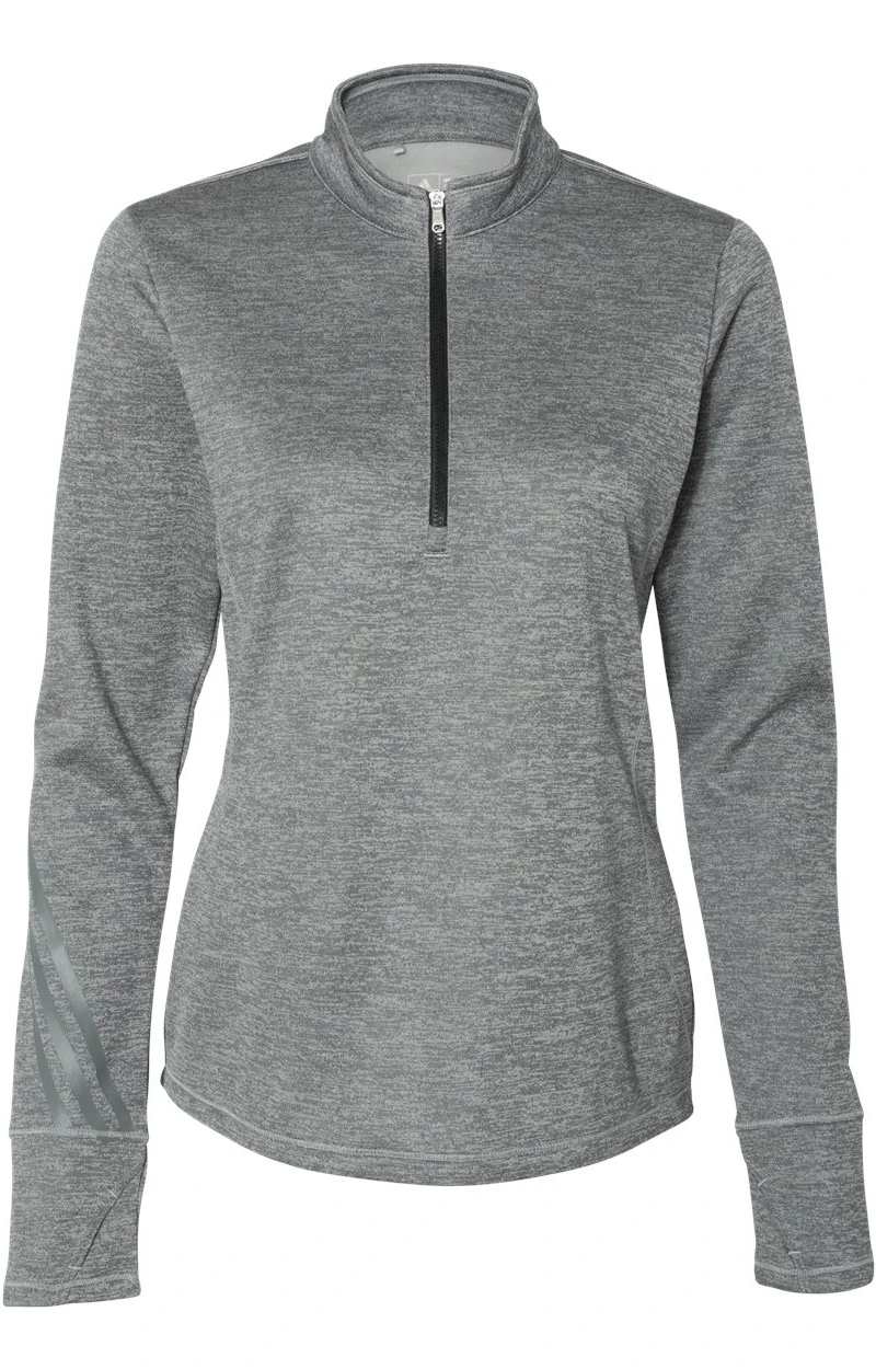 ADIDAS Ladies' 3-Stripes Heather Quarter-Zip 7 ADIDAS Ladies' 3-Stripes Heather Quarter-Zip - Image 5