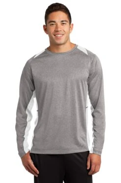 Unisex Long Sleeve Heather Colorblock Contender Tee -Jiffyshirts Sales Store bd3f6a12f26096