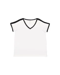 Ladies' Curvy Soccer Ringer T-Shirt -Jiffyshirts Sales Store c0e0eb35a2da47