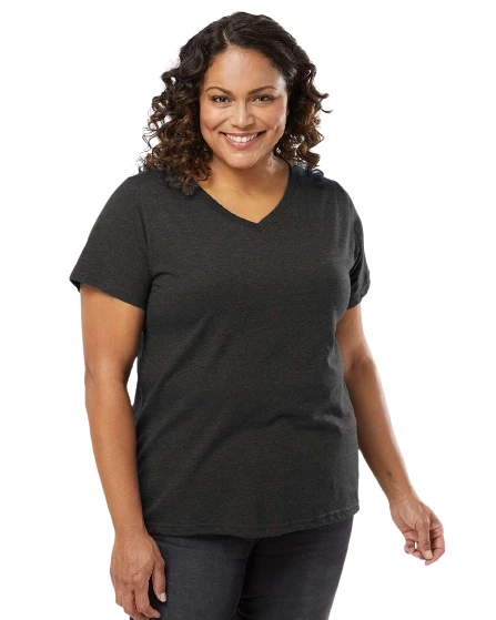Ladies' Curvy V-Neck Fine Jersey T-Shirt 12 Ladies' Curvy V-Neck Fine Jersey T-Shirt - Image 10