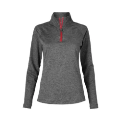 Women's Junior Fit Mélange Quarter Zip -Jiffyshirts Sales Store c2ce3a3dcc9cce