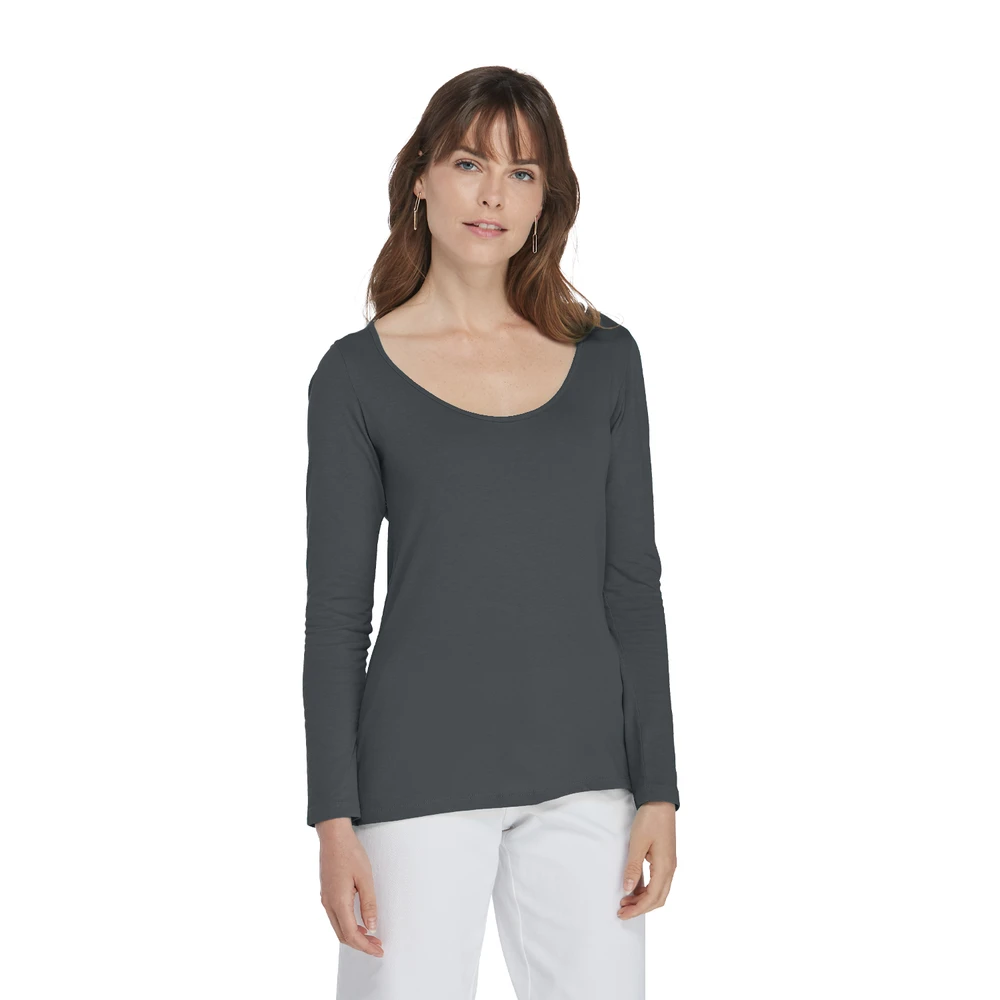 Platinum Ladies CVC Long Sleeve Scoop Neck Tee 10 Platinum Ladies CVC Long Sleeve Scoop Neck Tee - Image 8