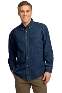Unisex Long Sleeve Value Denim Shirt