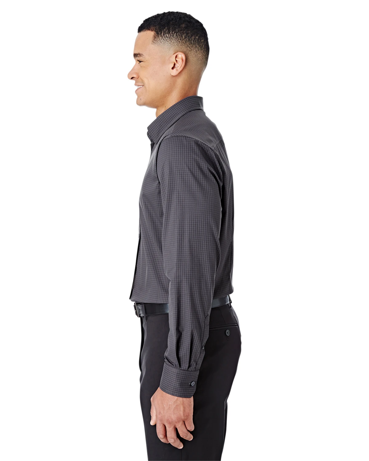 CrownLux Performance™ Men's Tonal Mini Check Shirt 4 CrownLux Performance™ Men's Tonal Mini Check Shirt - Image 2