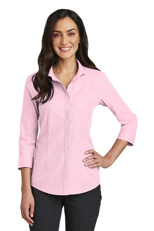 Ladies 3/4-Sleeve Nailhead Non-Iron Shirt 9 Ladies 3/4-Sleeve Nailhead Non-Iron Shirt - Image 7