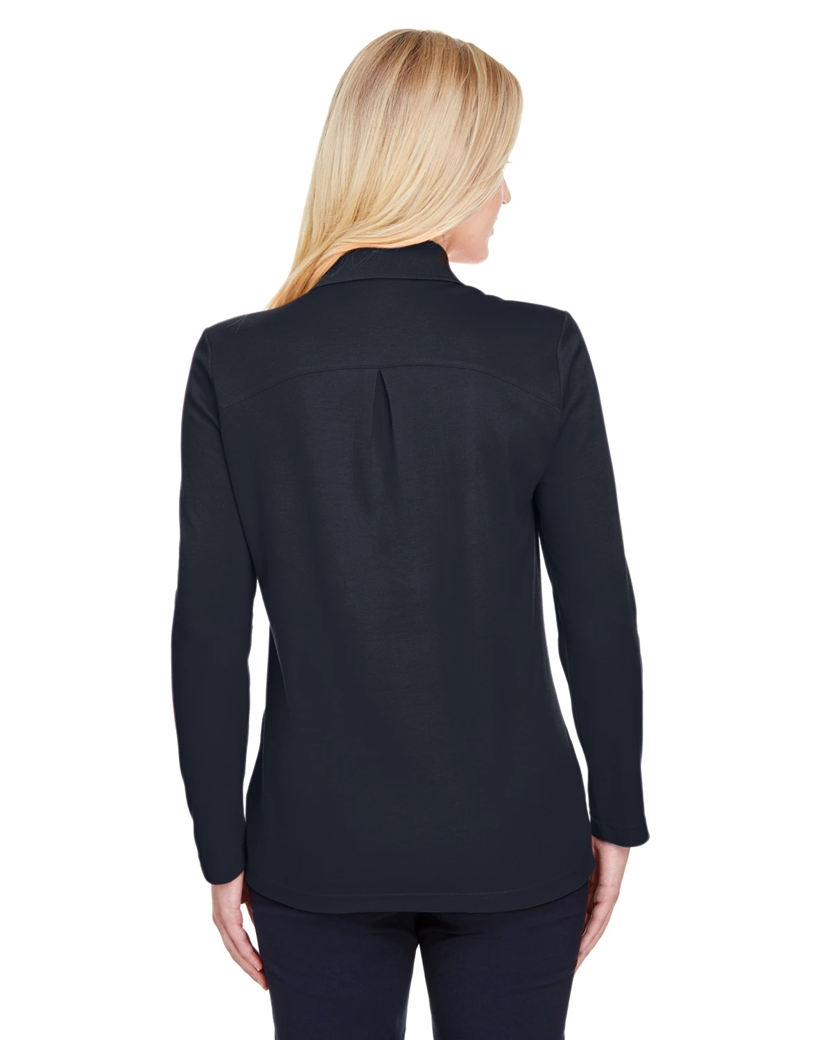 CrownLux Performance™ Ladies' Plaited Long Sleeve Polo 5 CrownLux Performance™ Ladies' Plaited Long Sleeve Polo - Image 3