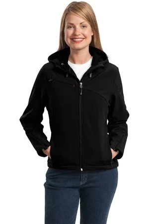 Ladies Textured Hooded Soft Shell Jacket 3 Ladies Textured Hooded Soft Shell Jacket