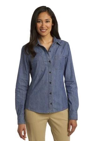 Ladies Patch Pockets Denim Shirt 3 Ladies Patch Pockets Denim Shirt