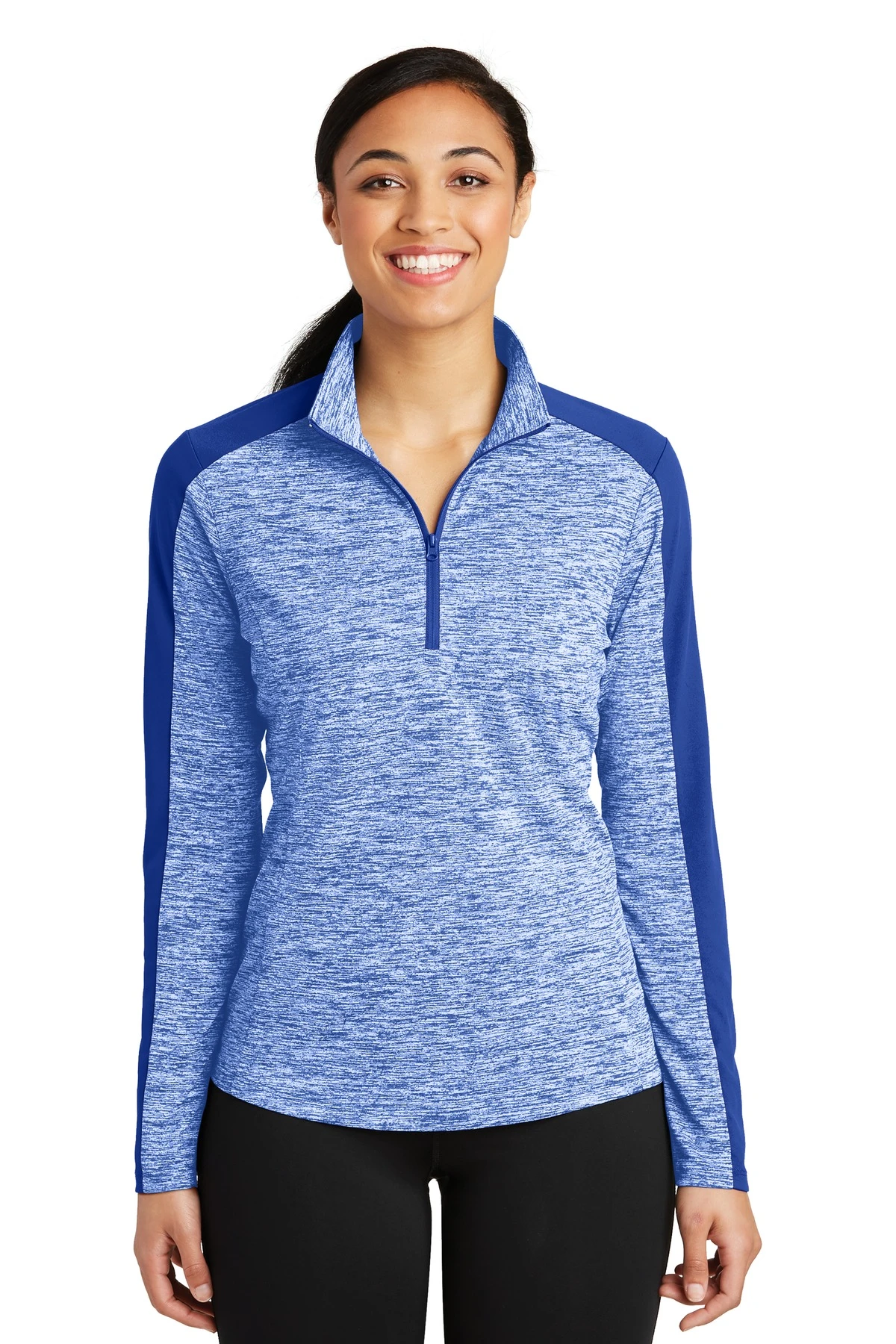 Ladies PosiCharge Electric Heather Colorblock 1/4-Zip Pullover 9 Ladies PosiCharge Electric Heather Colorblock 1/4-Zip Pullover - Image 7