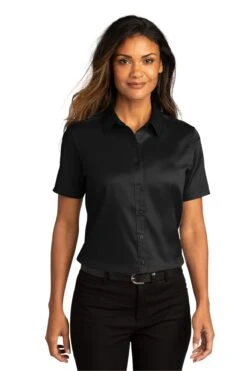 Ladies Short Sleeve SuperPro React ™ Twill Shirt