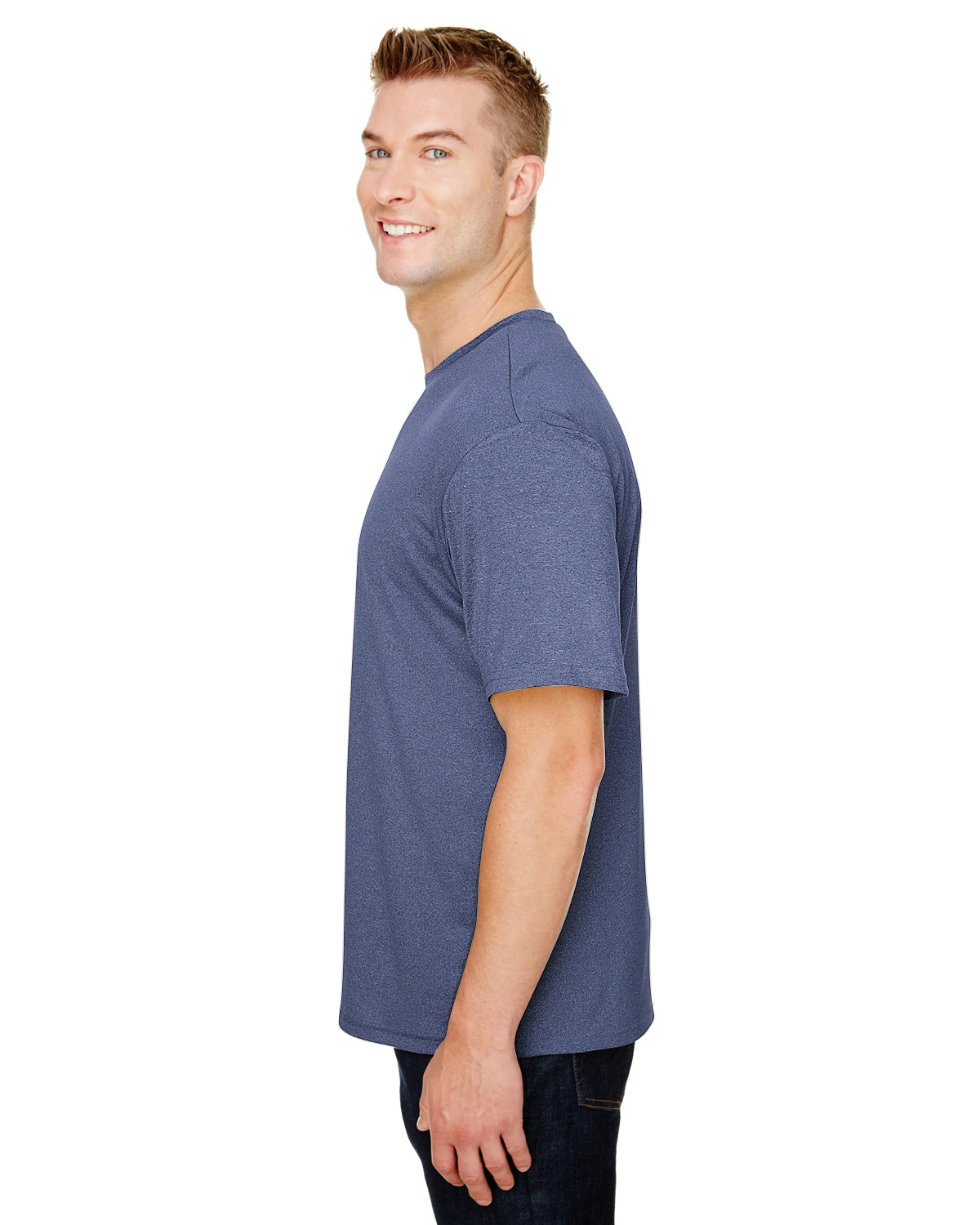 Adult Topflight Heather Performance T-Shirt 4 Adult Topflight Heather Performance T-Shirt - Image 2