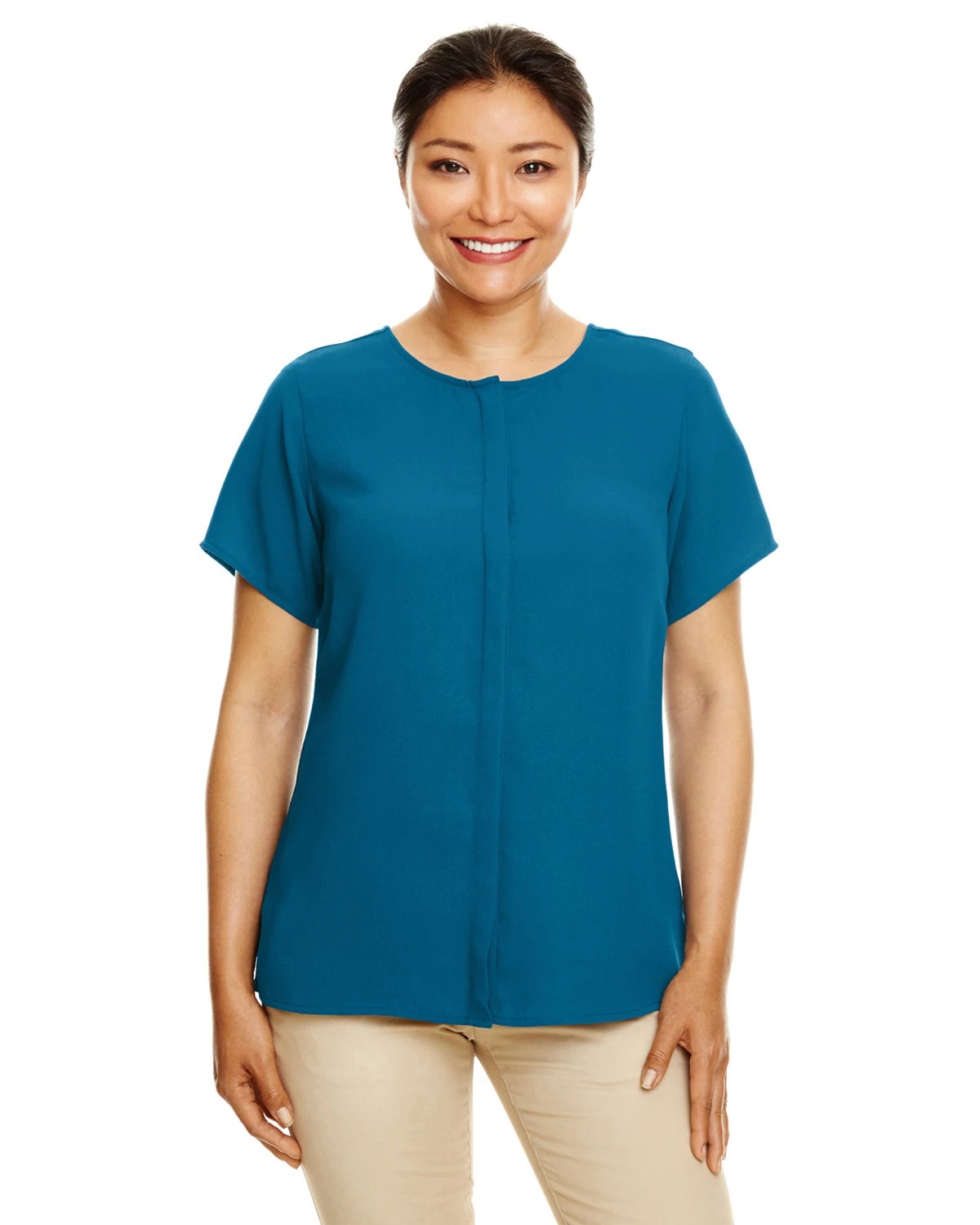 Ladies' Perfect Fit™ Short-Sleeve Crepe Blouse 9 Ladies' Perfect Fit™ Short-Sleeve Crepe Blouse - Image 7