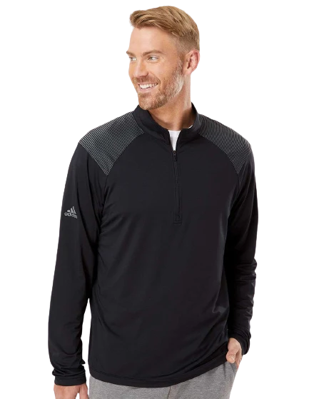 ADIDAS Unisex Shoulder Stripe Quarter-Zip Pullover 3 ADIDAS Unisex Shoulder Stripe Quarter-Zip Pullover