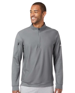 ADIDAS Unisex Performance Texture Quarter-Zip Pullover -Jiffyshirts Sales Store d1ddc9cb688358