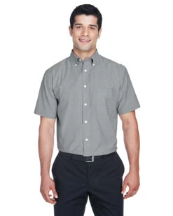 Men's Short-Sleeve Oxford With Stain-Release -Jiffyshirts Sales Store d4303f08861474