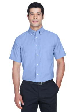 Men's Short-Sleeve Oxford With Stain-Release -Jiffyshirts Sales Store d436240d6d98a4