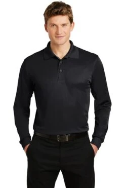 Men's Long Sleeve Micropique Sport-Wick Polo -Jiffyshirts Sales Store d452ac1ff90e50
