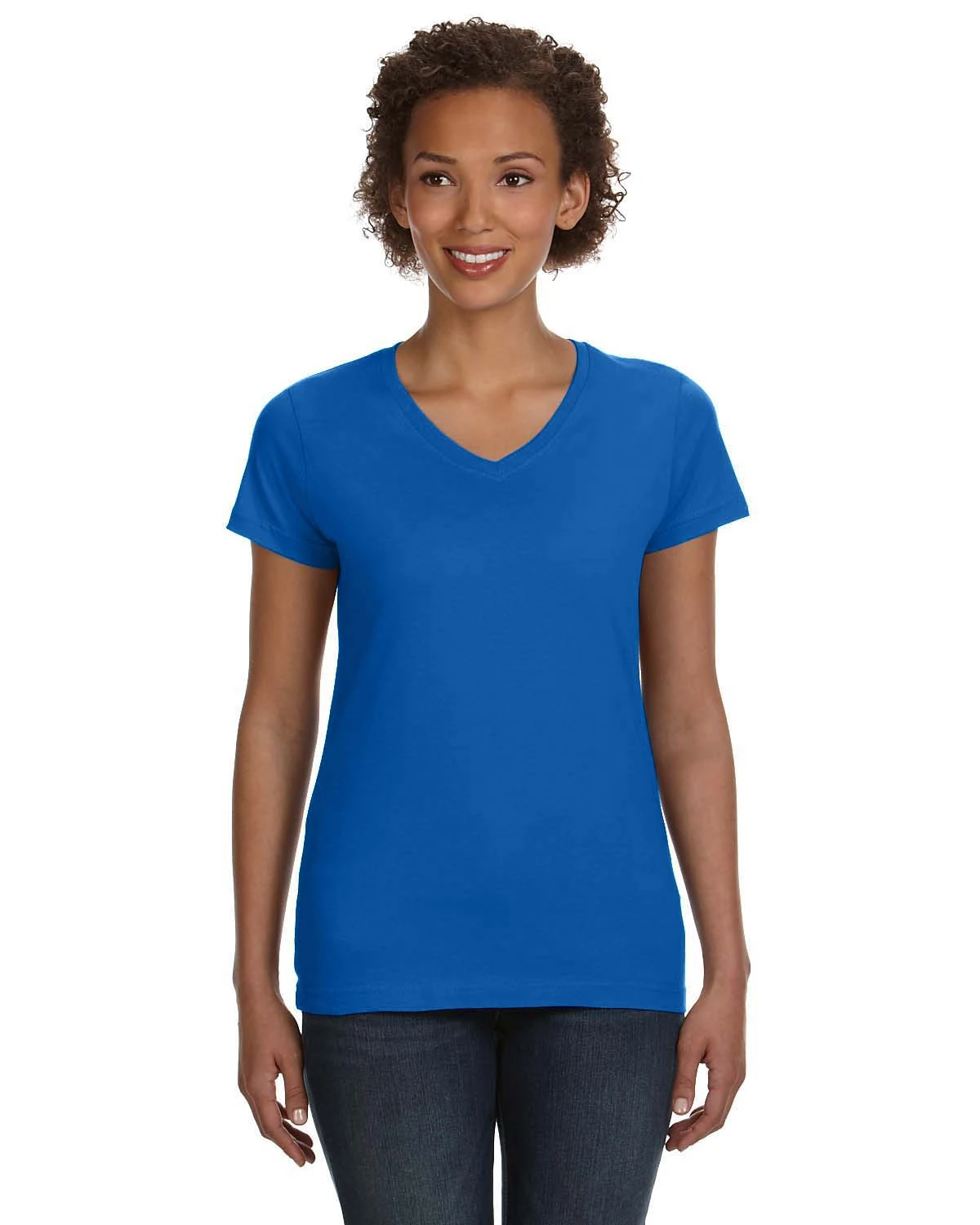 Ladies' V-Neck Fine Jersey T-Shirt 22 Ladies' V-Neck Fine Jersey T-Shirt - Image 20
