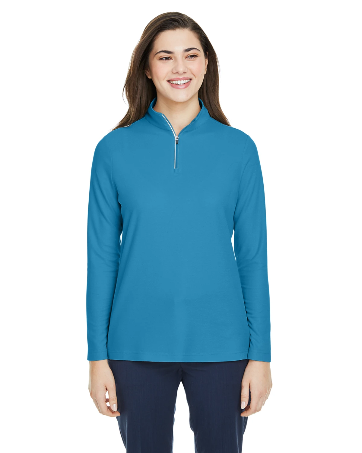 Ladies' Fusion ChromaSoft™ Pique Quarter-Zip 3 Ladies' Fusion ChromaSoft™ Pique Quarter-Zip