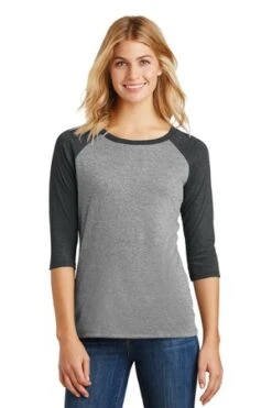 District Ladies' Perfect Tri 3/4-Sleeve Raglan -Jiffyshirts Sales Store d54ded0e565be1