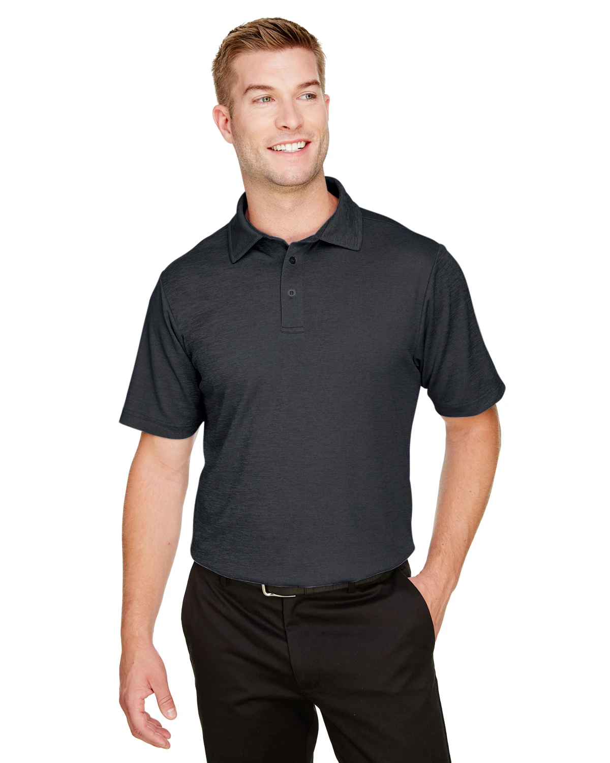 CrownLux Performance™ Men's Address Melange Polo 3 CrownLux Performance™ Men's Address Melange Polo