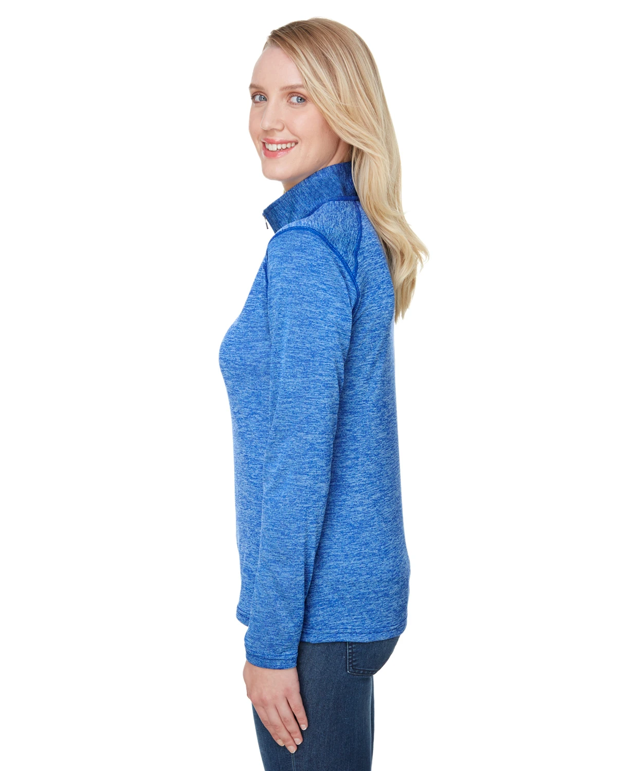Ladies' Tonal Space-Dye Quarter-Zip 4 Ladies' Tonal Space-Dye Quarter-Zip - Image 2